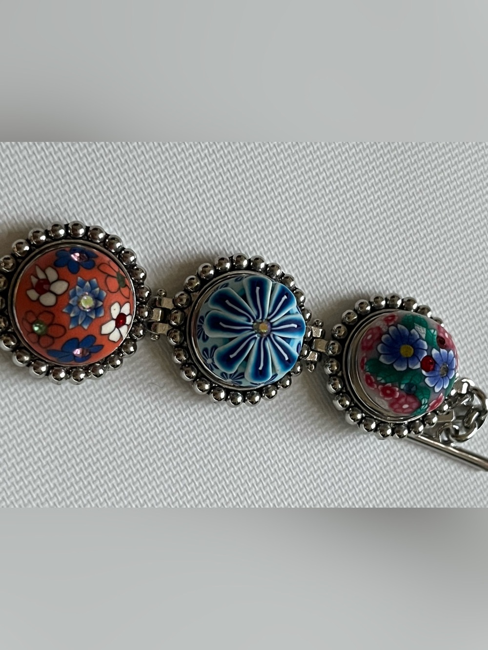 Green Enamel Butterfly Pendant Necklace with Colorful Bead Accents - Picture 5 of 7